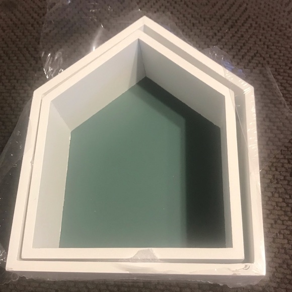 New Target Set of Two Painted Wood Houses, Insertable/Stackable Display Decor - Picture 14 of 16